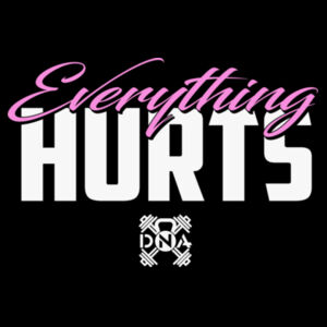 EVERYTHING HURTS PINK - WOMEN'S CROPPED HOODIE - BLACK - $V6BM3D$ Design